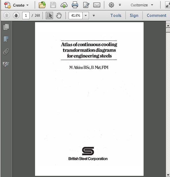 Atlas of Continuous Cooling Transformation Diagrams for Engineering Steels - ُScanned pdf